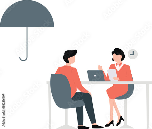 A boy and a girl are arguing about protecting the umbrella.