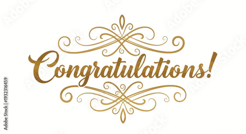 Elegant Congratulations message with golden decorative design