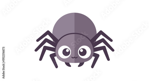 Cute Spider Vector Illustration, Flat Design, for Halloween, Web Design, and Children's Books