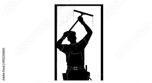 Window cleaner silhouette