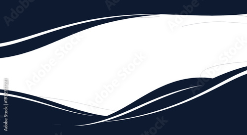 Abstract Dark Blue and White Wavy Background with Copy Space