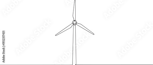Wind turbine isolated on white background representing renewable wind energy and clean power technology