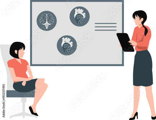 The girl is define human brain.