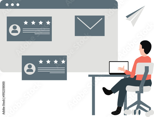 The boy is looking email rating