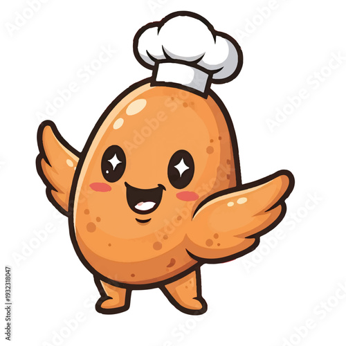 Cute cartoon baby reindeer cow character with a funny smile in a simple vector illustration isolated on white background