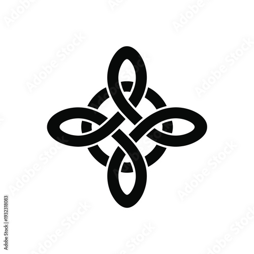 Intricate black knot design on a white background a celtic inspired symbol