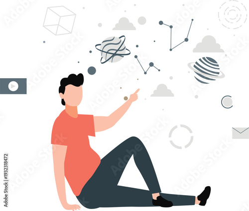 The boy is thinking metaverse.