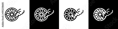  Crash black and white icon design concept