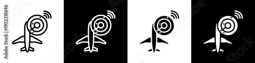 Radar black and white icon design concept