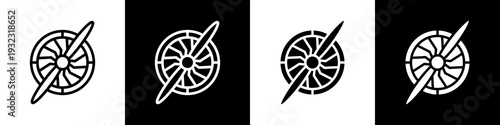  Propeller black and white icon design concept