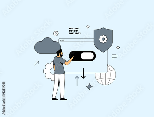 Professional Tech Specialist Adjusting Data Protection Parameters In Secure Digital Environment