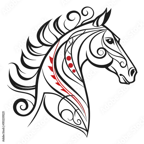 Aristocratic Tribal Horse Logo