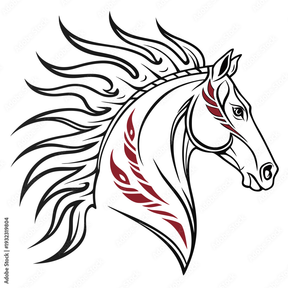Fototapeta premium Blazing Inferno Stallion 1