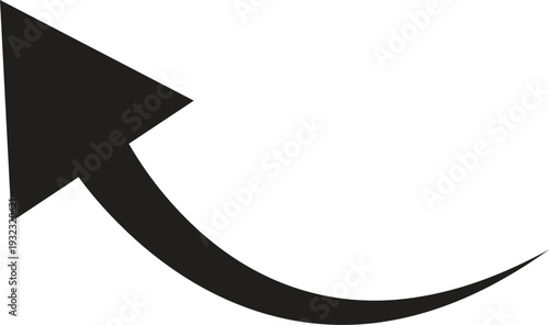 Curved upward arrow growth icon vector illustration