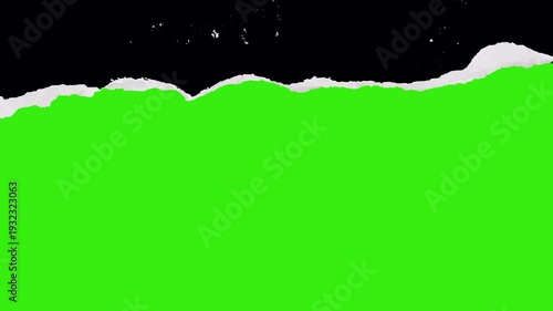 Torn Paper Stop Motion Transition – Green Screen Reveal Alpha Channel Animation 4K