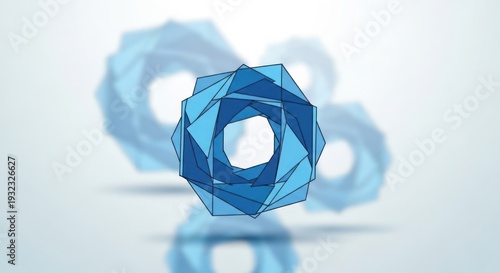 Abstract geometric shapes rendered with a modern polygonal design style