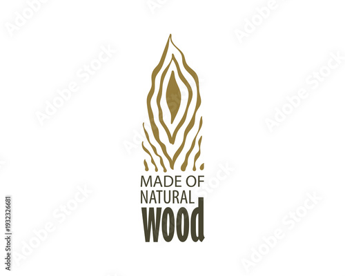 An unusual vector hand-drawn logo for the production of wood products