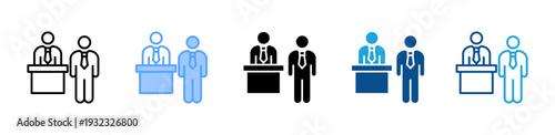 Job Fair icon multiple style and collection