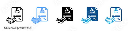 Employment Contract icon multiple style and collection