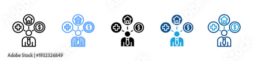 Employee Benefits icon multiple style and collection