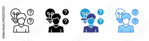 Consideration icon set multiple style collection