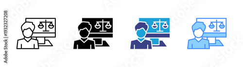Legal Advice icon set multiple style collection