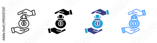 Borrowing icon set multiple style collection