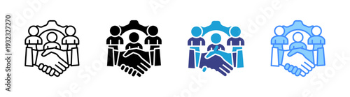 Partnership icon set multiple style collection