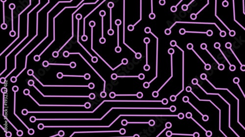 Dynamic RGB Neon Circuit Board 4K Loop Digital Motherboard cyberpunk Futuristic AI Technology Background
