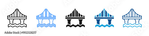 Bridge icon multiple style and collection
