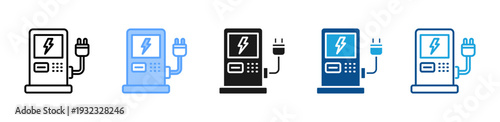 Charging Station icon multiple style and collection