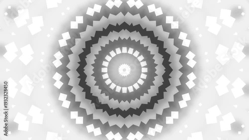 abstract geometric background, kaleidoscope effect, 4k animation, black and white