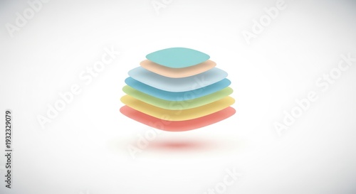 Abstract layered shapes illustration on white background design element
