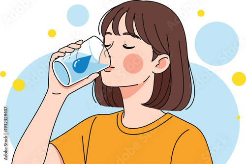 Young woman drinking water from glass illustrating hydration, healthy lifestyle, wellness routine, and daily self care habits promoting health, freshness, and proper body hydration balance