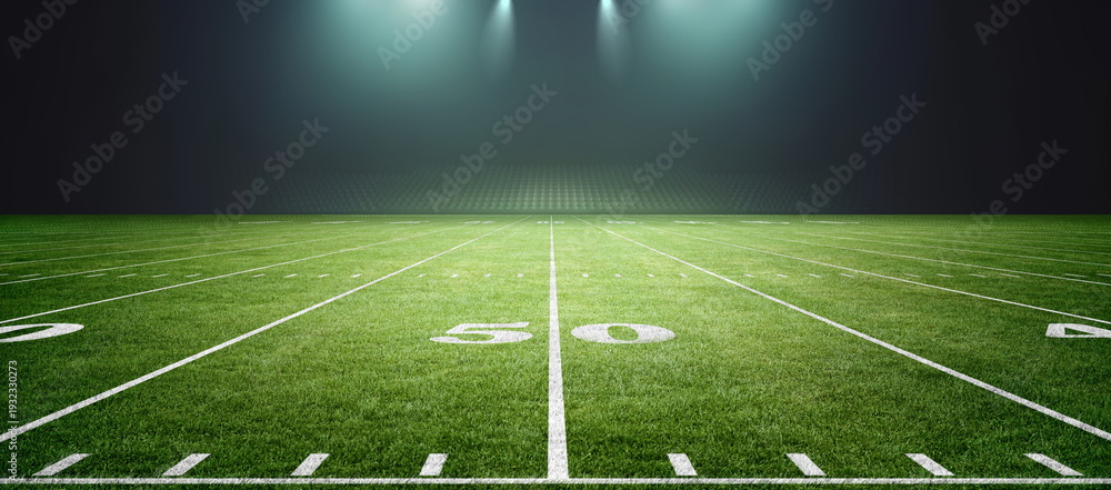 Fototapeta premium American soccer stadium. An imaginary American soccer stadium is modelled and rendered. 