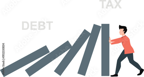 The boy pushing and stop tax