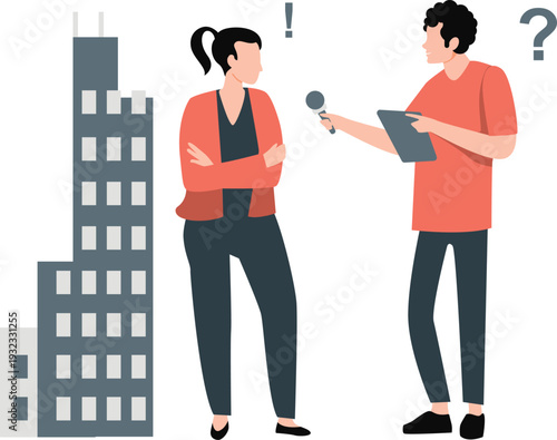 The boy getting interview to girl