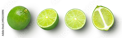 Obraz na płótnie fresh green lime on white