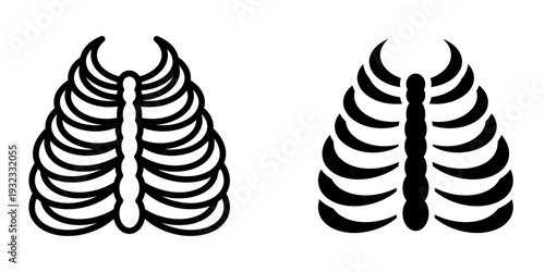 Rib cage icon, element icon for design branding, print, and digital media
