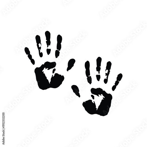 Black and white hand drawn illustration Palm of the hand vector art