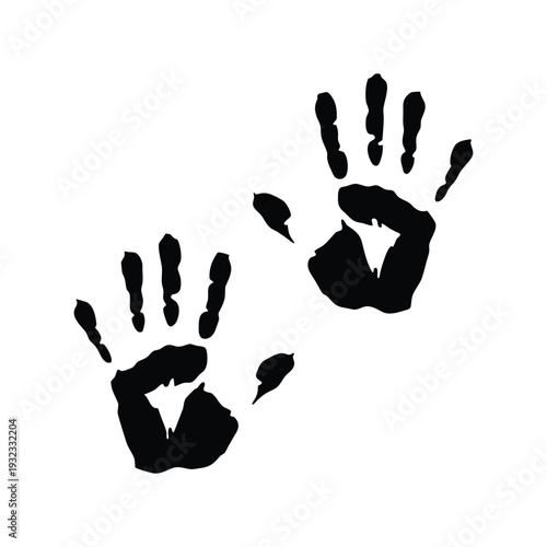 Black and white hand drawn illustration Palm of the hand vector art