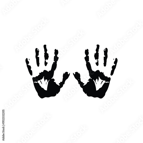 Black and white hand drawn illustration Palm of the hand vector art
