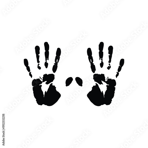 Black and white hand drawn illustration Palm of the hand vector art