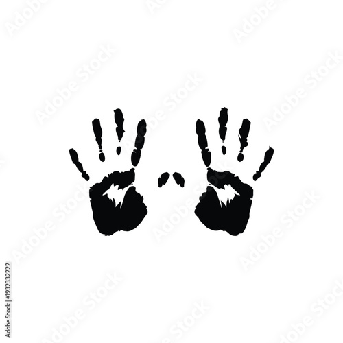 Black and white hand drawn illustration Palm of the hand vector art