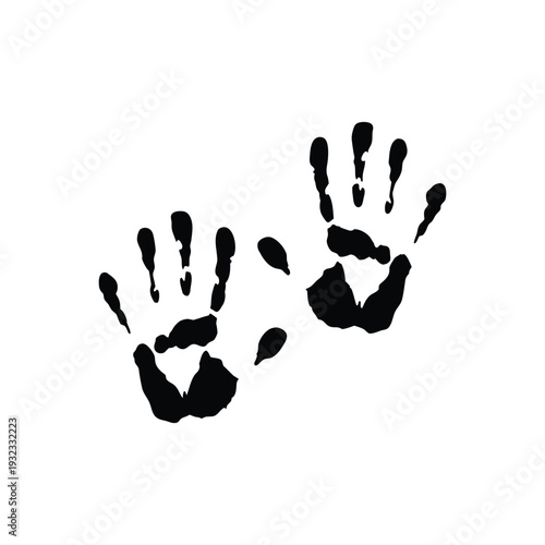 Black and white hand drawn illustration Palm of the hand vector art