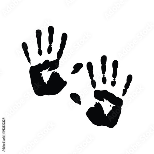 Black and white hand drawn illustration Palm of the hand vector art