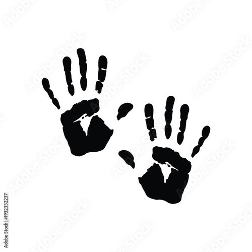 Black and white hand drawn illustration Palm of the hand vector art