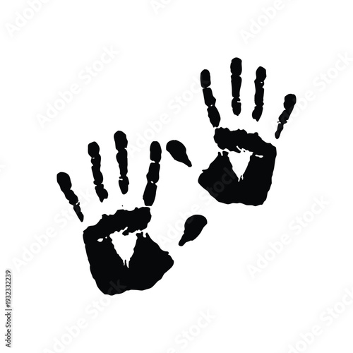 Black and white hand drawn illustration Palm of the hand vector art