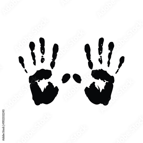 Black and white hand drawn illustration Palm of the hand vector art