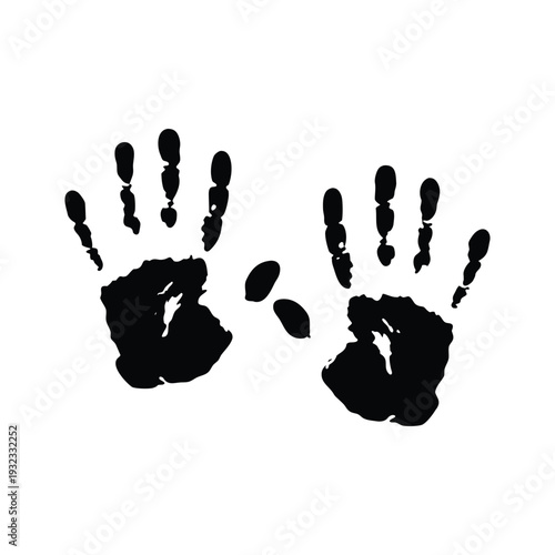 Black and white hand drawn illustration Palm of the hand vector art